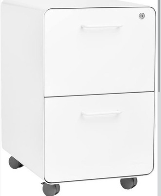 Poppin 2-Drawer Vertical File Cabinet With Casters  ( Lockable, 26''H x 15.75)