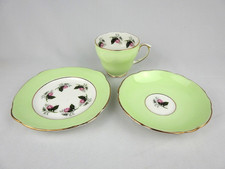⭐ Vintage Duchess Bone China - Apple Green Teacup Saucer Side Plate Trio England