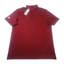 Adidas Polo Shirt Men's LG Red Short Sleeve Golf Performance Active Top New, NWT