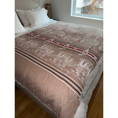 #ad Vtg Bates Western Twin Bedspread Blanket Mid Century Americana Textile 50#x27;s $250.00