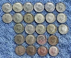 LOT OF 25 KENNEDY SILVER 1/2 dollars 1965-1969