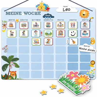Wochenplaner für Kinder   Montessori Magnettafel Tagesroutine Alltag OFFENEBOX