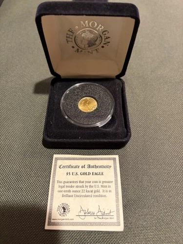 $5 U.S. Gold Eagle Coin; 1/10th Oz. 22 Karat Gold; Brilliant Uncirculated Cond.