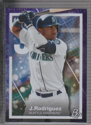 2021 Bowman Platinum #PE-9 Julio Rodriguez Precious Elements Purple #/250