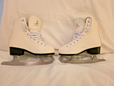 American Athletic Girls White Figure Ice Skates Size 12Y Youth Pre-Owned