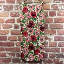 Talbots Dress Womens 10 Multicolor Garden Floral Abstract Casual Career Zip Up