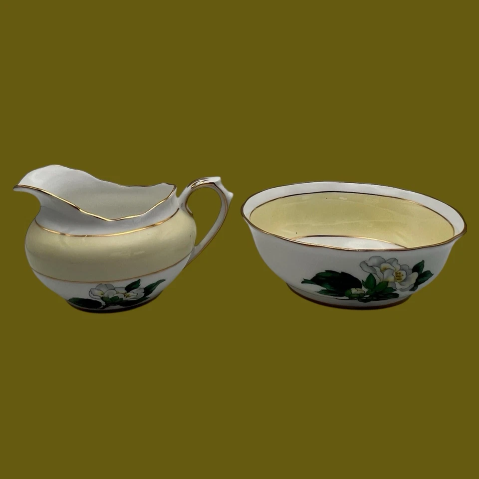 RARO Juego de China Royal Albert Años 30 Crema y Hueso de Azúcar de Colección con Gremio de Oro Reino Unido Foto 2 de 4