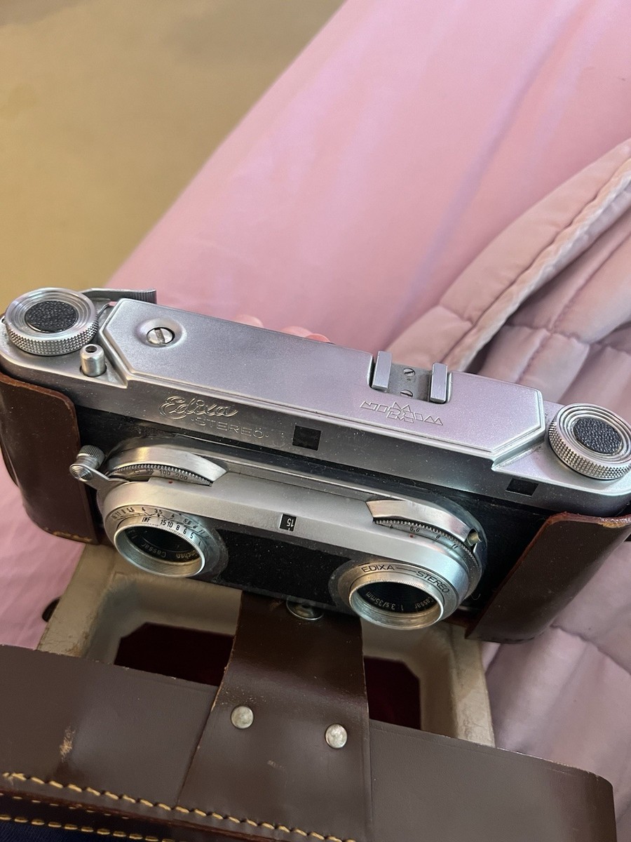Vintage 1950's Edixa Stereo Camera By Wirgin Germany w/ leather