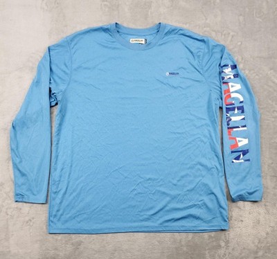 Magellan Outdoors Shirt Mens 2XL Blue Casting Crew Fish Gear Long Sleeve Tee