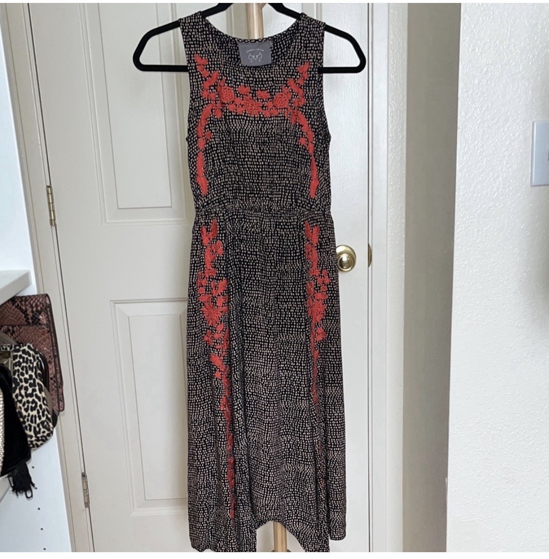 green emerald velvet dress Virginia Suiting Embroidered Midi Dress / Burnt Rose | Meshki