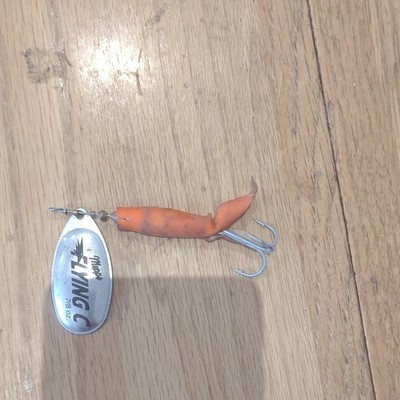 King King Trout Inline Spinner Lure Orange/Silver 1/8 oz 2.25 in Trout