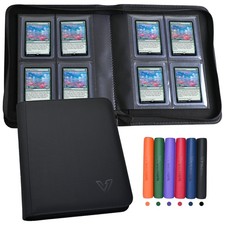 Vrsanok Toploader Binder 4 Pocket,Holds 128 Top Loaders,Top Loader Binder 4 Pock