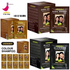 Veinira Medium brown hair colour and shampoo x 10 Sachets - Full box -Free Post