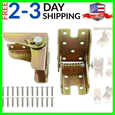 2pcs Folding Hinge Bracket, Self Locking Hinges 90 Degree Foldable Table Brac...