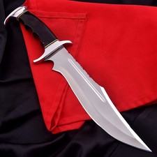 Custom Handmade Carbon Steel Hunting Bowie Knife With Sheath