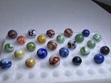 335 Lot Of 25 Vintage Alley Agate Swirl Marbles