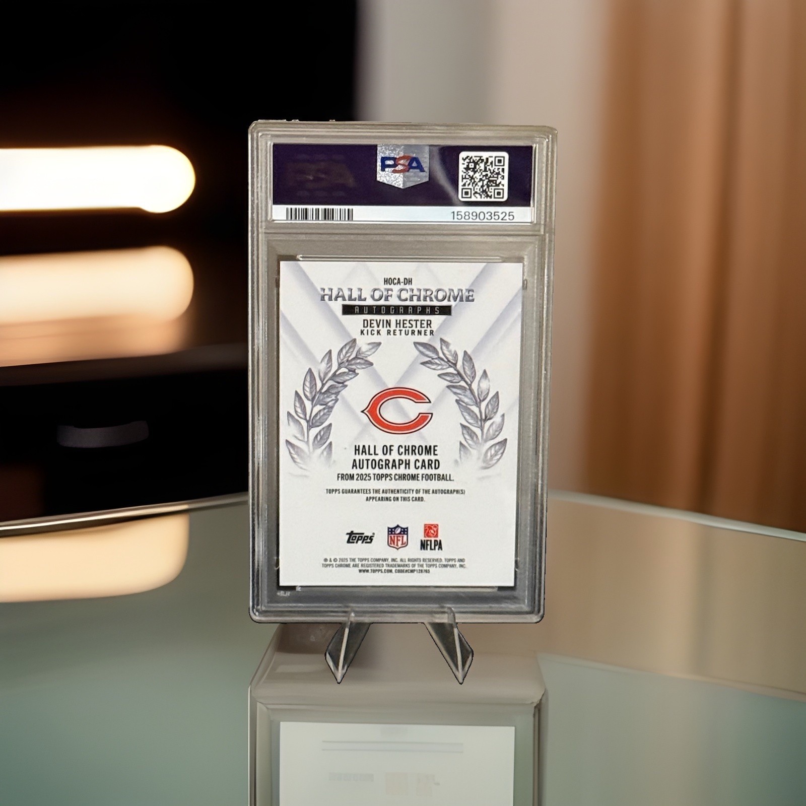 🔥2025 Topps Chrome Devin Hester Hall of Chrome Black Auto /10 PSA 10 Pop 1👀 view 2