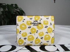 NWT Coach Coated Canvas Snap Wallet With Floral Print CBO76 Buttercup Multi