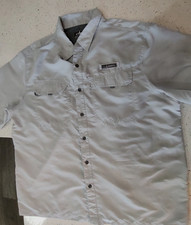 Men's Habit Solar Factor 40 Short Sleeve Vented Fishing Shirt Gray XL