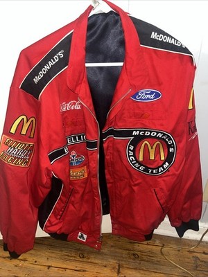 Vintage 90s McDonald's NASCAR Red Jacket Mens Size MEDIUM Kudzu Racing