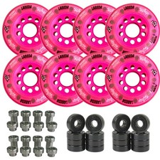 Labeda Whips Roller Hockey Wheels Pink 8-pack Spacers Bearings - Choose Size Labeda Whips Roller Hockey Wheels Pink 8-pack Spacers Bearings - Choose Size