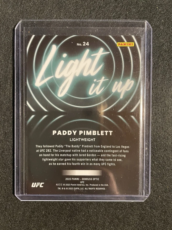 2023 #24 Paddy Pimblett Panini Donruss Optic UFC Light it Up - Image 4 of 4
