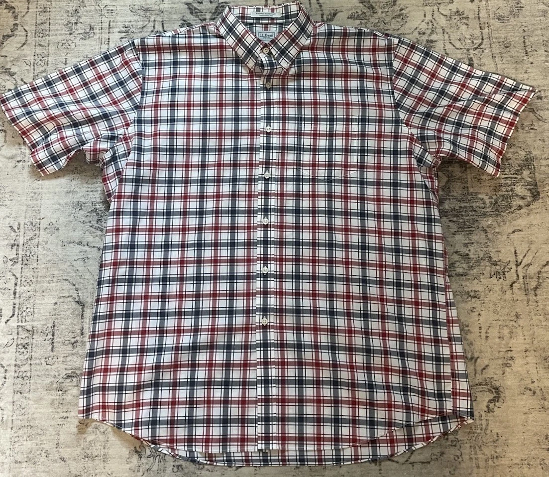 LL Bean Shirt Mens XL Plaid Flannel Button Down Traditional Fit Pocket