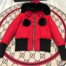 Womens Moose Knuckles Parka Puffer Down Jacket Ladies Fur Collar Coat US
