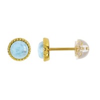 Cavill Larimar Ohrringe Damen 925 Sterling Silber Goldplattiert Runde 1,15Ct