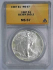 GEM 1987 AMERICAN SILVER EAGLE U.S. Mint $1 DOLLAR COIN MS67 COLLECTABLE