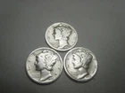 1928-P, 1928-D, 1928-S Lot of 3 Mercury Silver Dimes