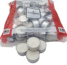 40 Teelichter Kerzen Gastro Notfall Teelicht Kerze Brenndauer ca. 8 Stunden weiß