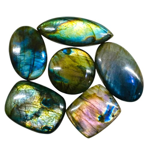 Naturel Multi Flashy Labradorite Cabochon Main Poli Pierre Précieuse - Foto 4