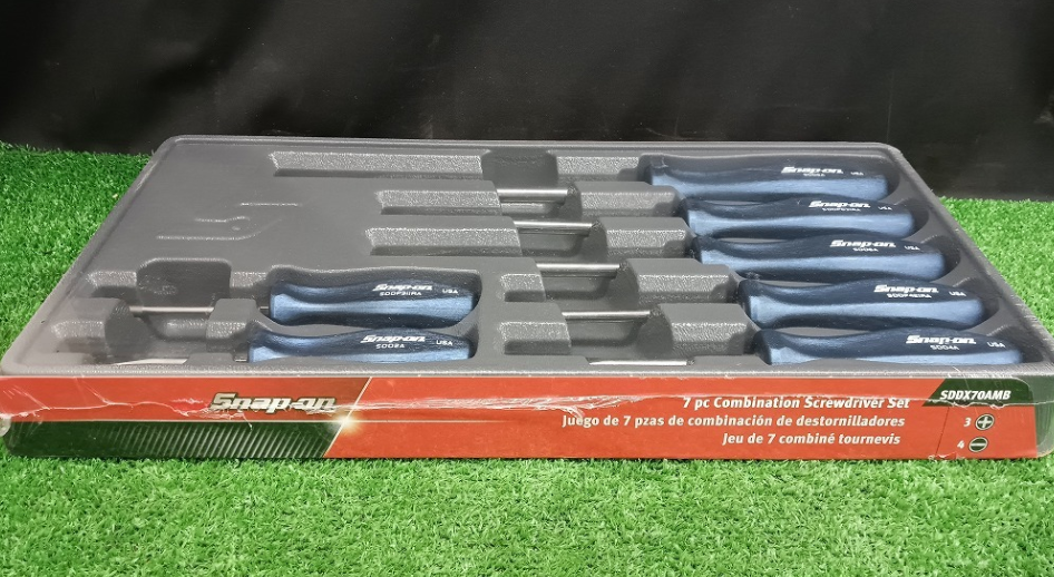 Snap-On SDDX70AMB Screwdriver 7-piece Set Blue Unused In Storage