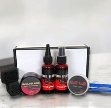 SFX Makeup Kit Special Effects Halloween Theatrical Scar Wax Blood   7pc NEW