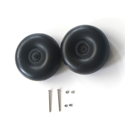 Dynam 4'' Smooth Surface Rubber Foam Wheel Set for RC Airplane (2pcs-3.6 mm Hole)