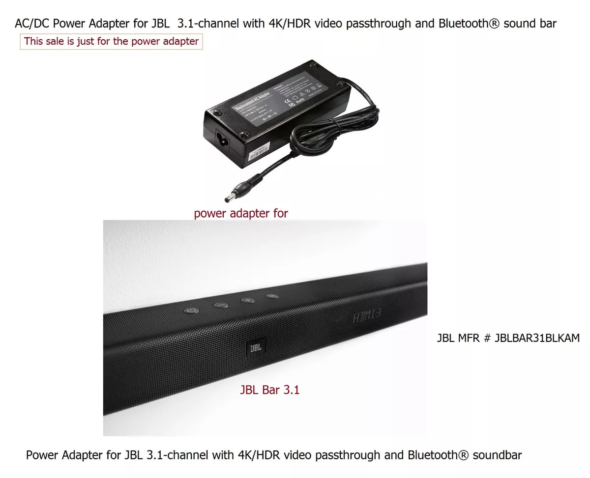 AC Power Adapter Power Supply for JBL Bar 3.1 4K Ultra HD Soundbar