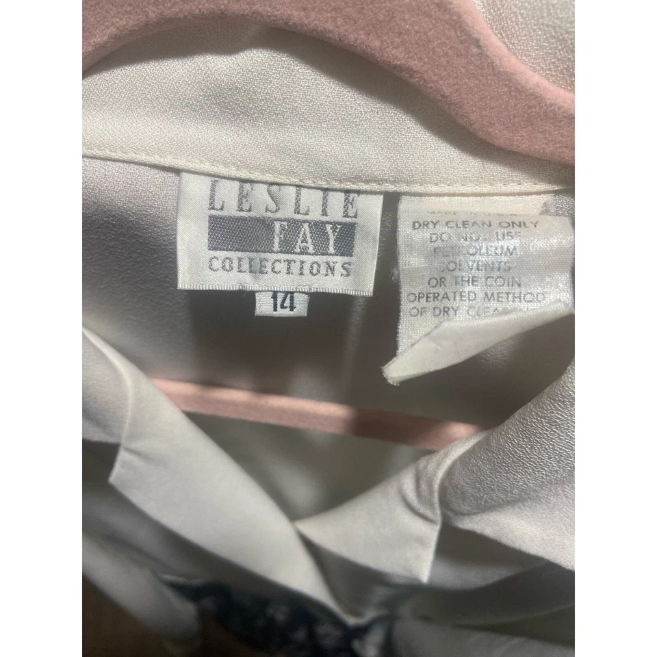 Vintage Leslie Fay Collections Floral Contrast Dress - Size 14 - Image 3 of 3