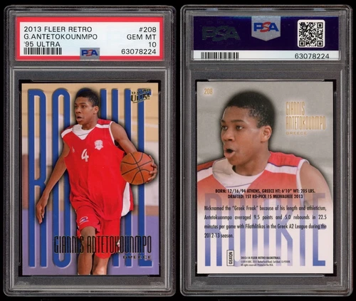 2013-14 Fleer Retro Giannis Antetokounmpo RC PSA 10 #208 '95 Ultra NBA Greece