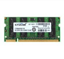 Crucial 2GB 2RX8 DDR2-800MHz PC2-6400 200PIN SO-DIMM Laptop Memory RAM PC6400