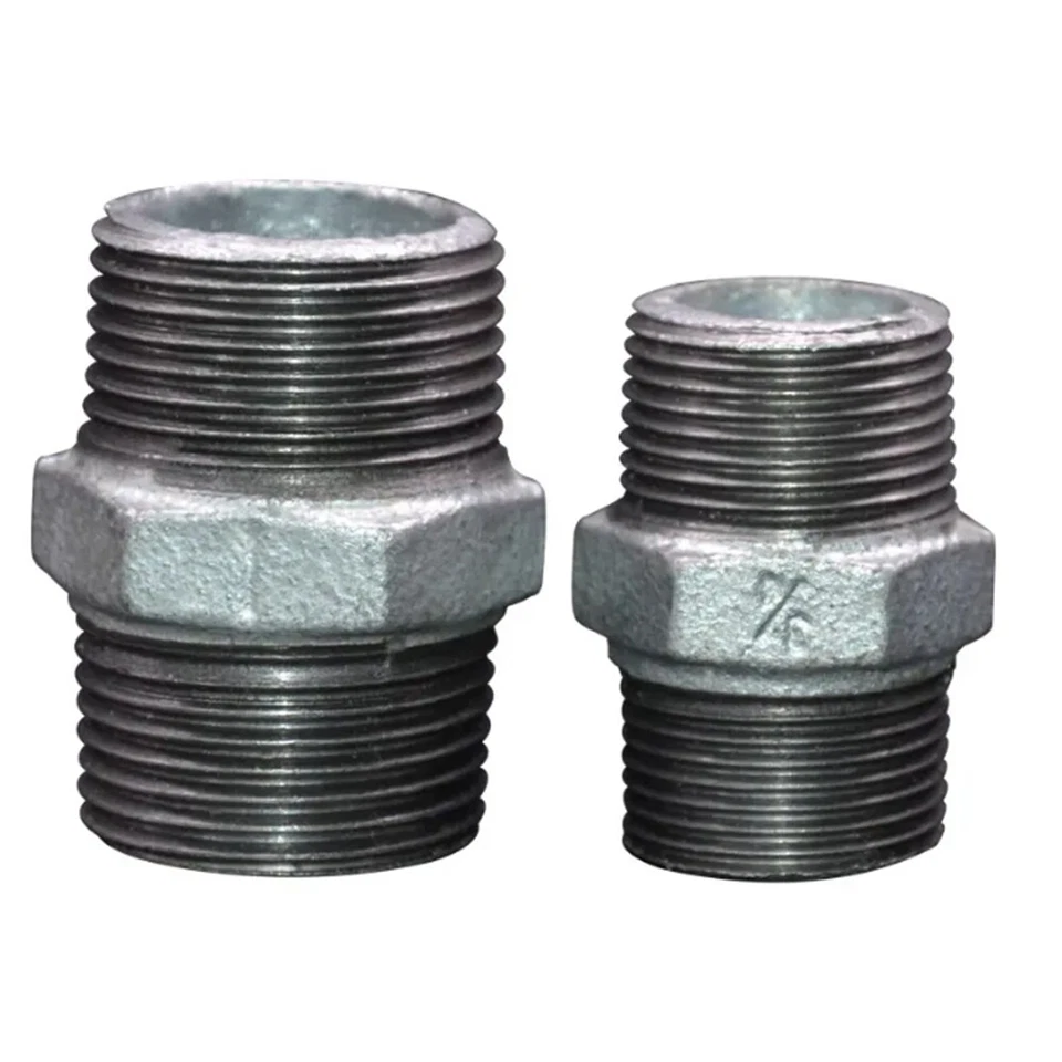 Hex Nipple Galvanized Steel Malleable Iron Pipe Fitting BSP 1/2-3" Thickening - Image 4 of 4