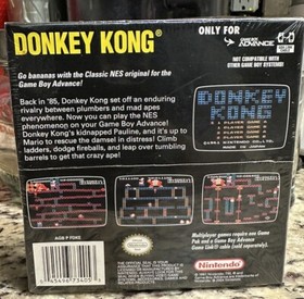 Donkey Kong Game Boy Advance GBA Classic NES Series Sealed new CIB