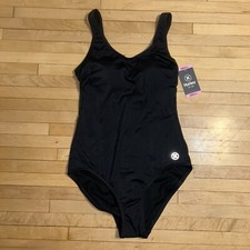 Hurley Ladies Full Coverage Black Swimsuit UPF 50 Sz S Black NWT Built In Bra