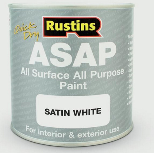 Satin Finish All Purpose All Surface Paint Rustins ASAP - All Colours ...