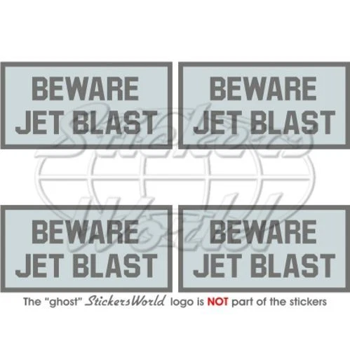 BEWARE JET BLAST Flugzeug Hubschrauber Luftwaffe NATO LowVis 50mm Aufkleber x4 - Bild 1 von 1