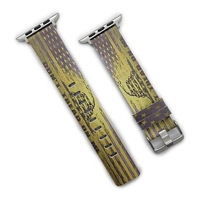 Don't Tread On Me Watch wristband, Custom Leather Apple Watch Band 42 MM