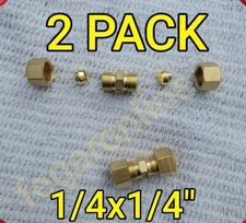 2 PACK Watts Brass Compression Union Fittings 1/4" x 1/4" NEW FREE SHIPPING 