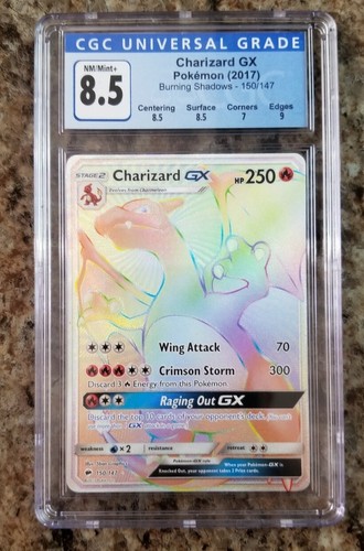 Pokemon Burning Shadows Charizard Gx Secret Rare CGC 8.5 NM/MINT 150/147