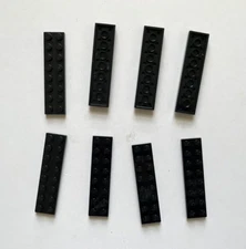 LEGO 2x8 BLACK PLATE (8 pieces) #3034 Dots Building Blocks Parts