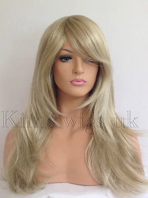 Wig Femme Longue Deux Tons Blond, Mélange, Résistante à Chaleur, 24 Pouces - Photo 1/4